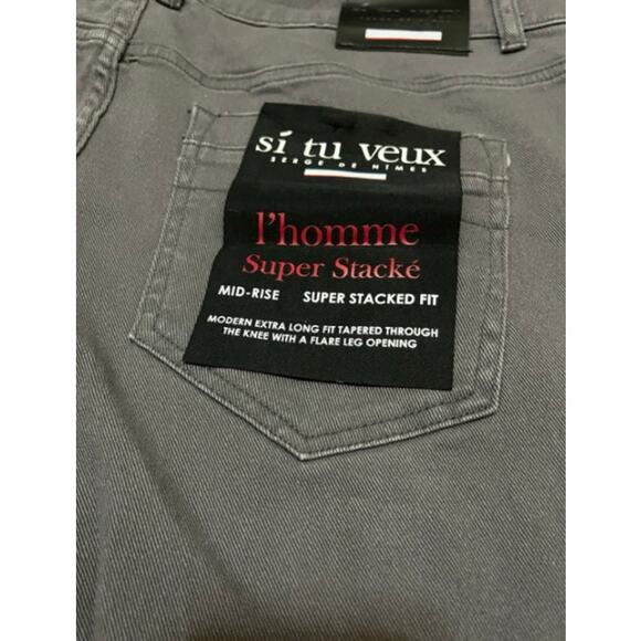 Si Tu Veux Gunner Jean’s Grey Size 30 Superstack With Tags - Picture 3 of 4